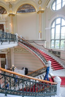 Foyer, staircase, Latvian National Museum of Art LNMM, Jana Rozentala laukums, Riga, Latvia