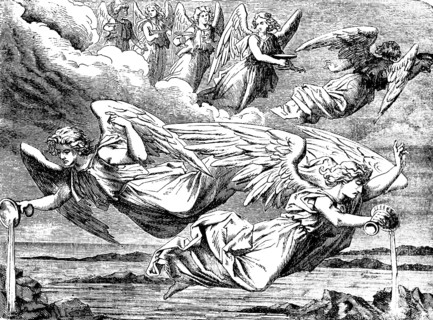 The schools of wrath, pour the seven bowls of the wrath of God over the earth, the sea became