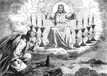 Symbolic picture for the introduction, John looking at the Son of Man among the seven lamps, The