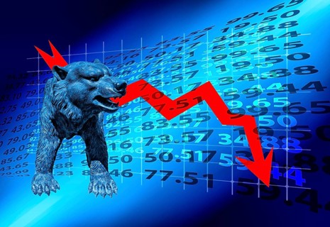Symbolic picture, bear stands for stock market bear market, Wall Street and DAX crash, President