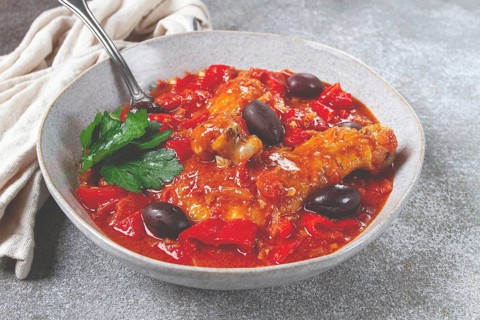 Pollo alla romana, Roman chicken, homemade, no people
