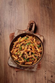 Navy pasta, pasta with minced meat, homemade, fusilli pasta, no people