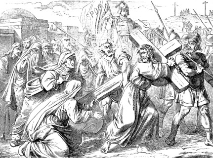 Jesus carrying his cross, Gospel of John, chapter 19, John the Baptist, Pilate, people, anger,