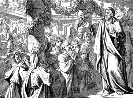 Jesus calls the people to him on the last day of the Feast of Tabernacles, Gospel, chapter 7,