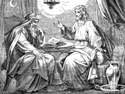 Jesus and Nicodemus, Gospel of St. John the Baptist, Colonel, Jews, night, teacher, God, birth,
