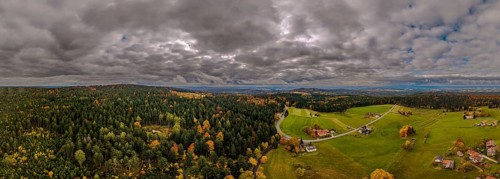 In Upper Palatinate, the autumn landscape features colorful trees and a gentle hilly landscape.