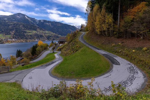 Landscape panorama, autumn, mountains, curve, Zell am See, Pinzgau