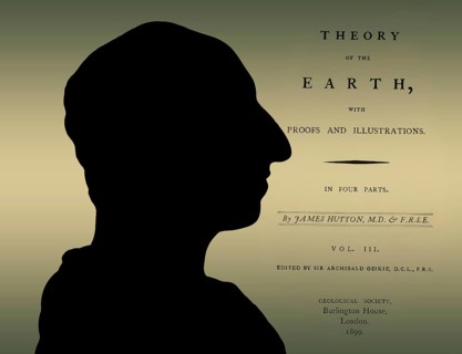 Silhouette of James Hutton, 1726 – 1797, Scottish geologist, agriculturalist, chemical