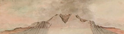 East-West Section, Northern Granite, Isle of Arran, Scotland, illustration by John Clerk of Eldin
