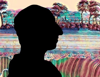 Silhouette of James Hutton, 1726 – 1797, Scottish geologist, agriculturalist, naturalist and