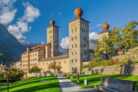 Stockalper Palace in the Old Town, Brig, Rhone Valley, Valais, Switzerland