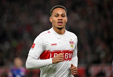 Nikolas Nartey VfB Stuttgart (28) portrait MHPArena, MHP Arena Stuttgart, Baden-Württemberg,