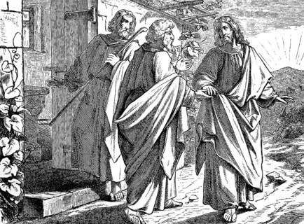 Stay with us for it will be evening, Gospel of Luke, chapter 24, house, entrance, stop in, open