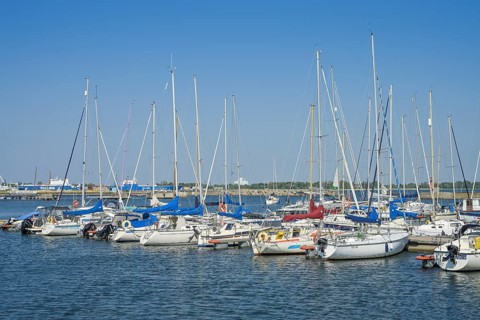 Marina, ships, Noblessner harbour area, Kalamaja, Tallinn, Estonia