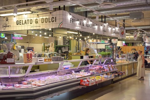 Sausages and delicatessen, bar, Baltic Station market, Balti Jaama Turg, Kalamaja, Tallinn, Estonia