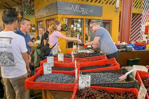 Blueberries, cherries and other fruits, Baltic Station market, Balti Jaama Turg, Kalamaja, Tallinn,