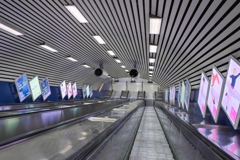 Escalator, Subway Metro, Helsinki, Finland