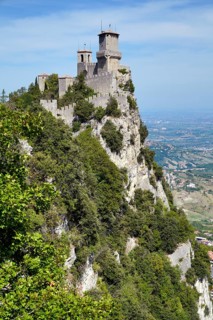 Torre Guaita or Rocca Guaita, old watchtower, Monte Titano, San Marino city, San Marino