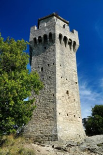 One of the three towers on Mount Titano in San Marino, Torre del Montale, San Marino, Republic of