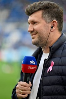 Managing Director Sports Andreas Schicker TSG 1899 Hoffenheim Portrait in interview microphone