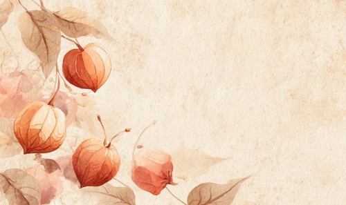 The image is a watercolor painting of a group of orange flowers with a white background. AI