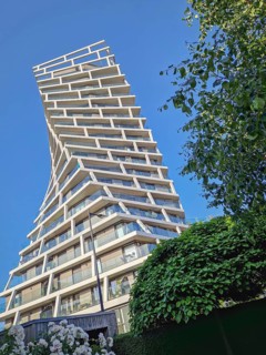 Tour Alta in Le Havre, France, a striking residential skyscraper with modern architecture in unique