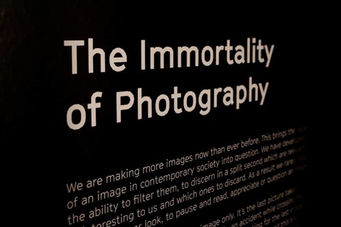 WROCLAW, POLAND - DECEMBER 17, 2016: The inscription on the photographic exhibition Photography