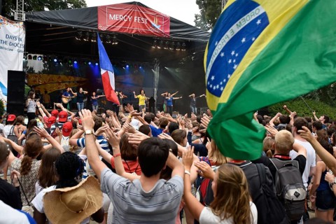 WROCLAW, POLAND - JULY 24, 2016: Concert Mercy Fest as a part of the Days in the Dioceses of World