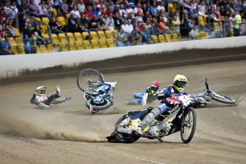 WROCLAW, POLAND - JULY 29, 2017: Speedway couple turnament race Sweden - United Kingdom during The