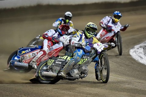 WROCLAW, POLAND - JULY 29, 2017: Speedway couple turnament race Poland - Sweden during The World