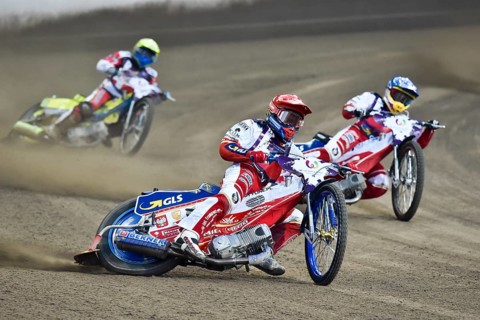 WROCLAW, POLAND - JULY 29, 2017: Speedway couple turnament race Poland - Denmark during The World