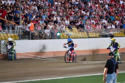 WROCLAW, POLAND - JULY 29, 2017: Speedway couple turnament race Russia - Australia during The World