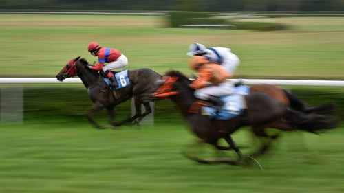 WROCLAW, POLAND - SEPTEMBER 4, 2016: Race for the 3-year and older horses Group IV Racecourse WTWK