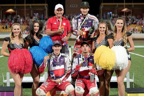 WROCLAW, POLAND - JULY 29, 2017: Speedway couple turnament race Poland - Australia during The World