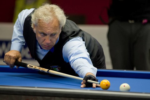 WROCLAW, POLAND - JULY 29, 2017: Billiard sports during the The World Games 2017. Marco Zanetti
