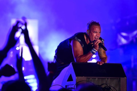 LUBIN, POLAND - JUNE 10, 2017: Concert 2 Unlimited during Cuprum Hits Festival. Vocalist Ray