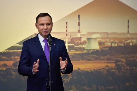 GLOGOW, POLAND - JANUARY 20, 2017: Polish President Andrzej Duda during the official opening of the