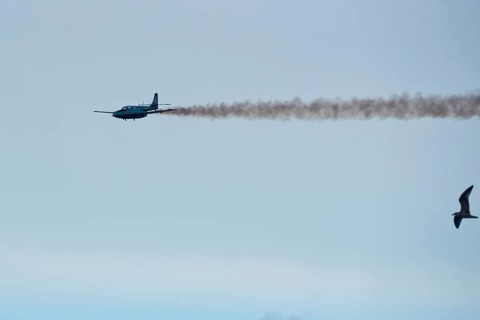 GDYNIA, POLAND - AUGUST 12, 2017: Plane TS-11 Iskra during the air show Aerobaltic 2017