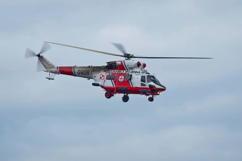 GDYNIA, POLAND - AUGUST 12, 2017: Group W3 Anakonda show during the air show Aerobaltic 2017
