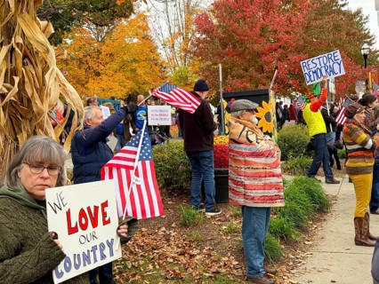 No kings protest in small town America. Saint Albans, New England, Vermont. USA
