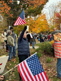 No kings protest in small town America. Saint Albans, New England, Vermont. USA