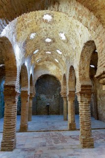 Ronda, malaga, spain Historic arab baths architecture in ronda, spain featuring brick arches and