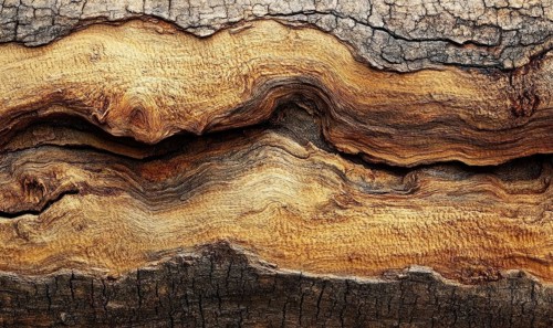 Detailed view of bark texture with visible layers and natural organic patterns. AI generated