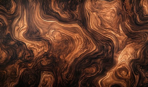 Swirling pattern in brown resembling wood grain with an organic feel AI generated