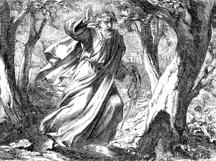The end of the traitor Judas, Judas repents of his betrayal, Gospel Matthew, chapter 27, returns