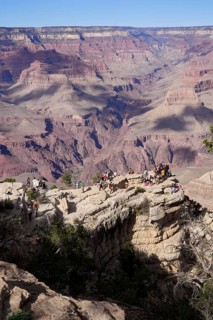 The Grand Canyon is a steep, approximately 450 kilometers long gorge in the north of the US state