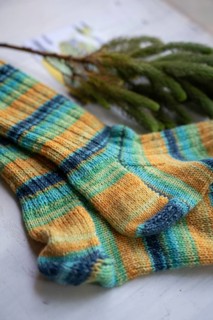 Knitted socks with pine green