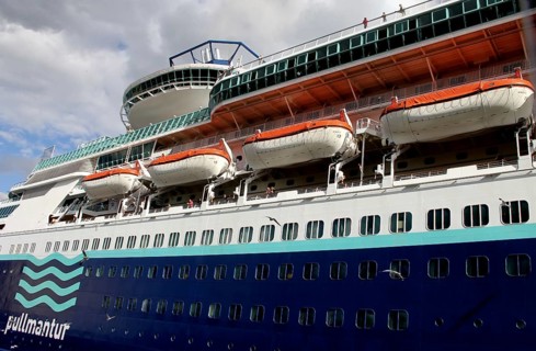 Lifeboats on passenger ship, Stockholm, Sweden