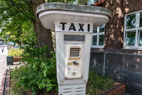 Call post at the Münsterstraße taxi stand in Rath — Düsseldorf, North Rhine-Westphalia, Germany