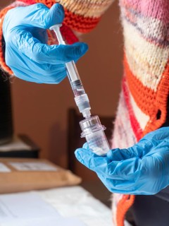 Istambul, Turkey October 21st 2025 Nurse preparing Novartis Sandostatin anti growth hormone
